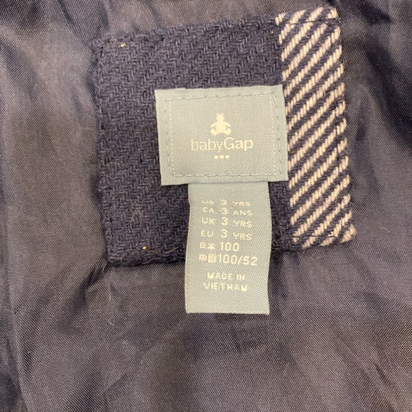 Gap Plaid Pea Coat Jacket Wool Warm Winter 3T - Picture 8 of 9